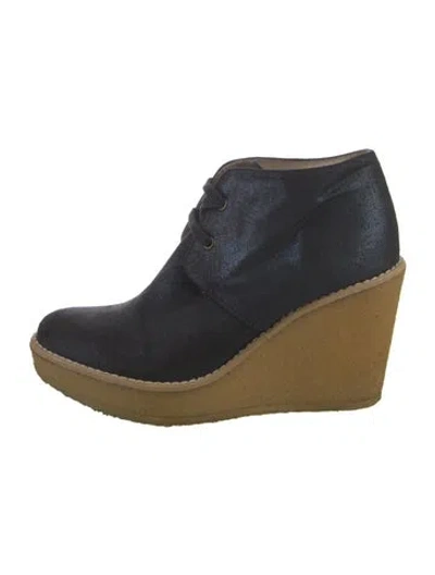 Pre-owned Stella Mccartney Suede Lace-up Boots In Blue
