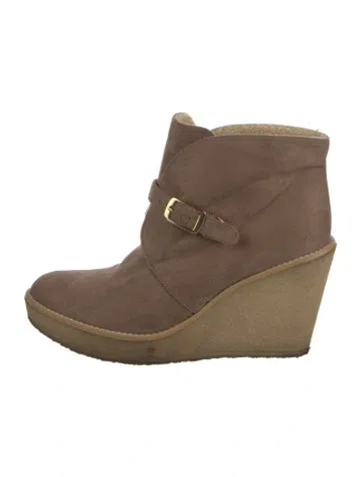 Pre-owned Stella Mccartney Suede Moto Boots In Brown