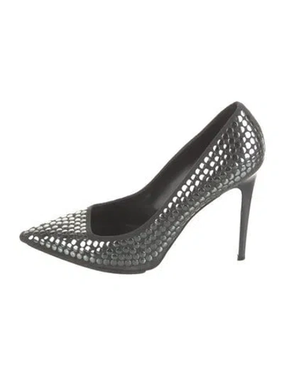 Pre-owned Stella Mccartney Suede Patterned Pumps In Grey/metallic/silver