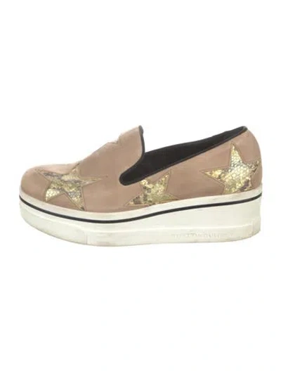 Pre-owned Stella Mccartney Suede Printed Loafer Sneakers In Neutral