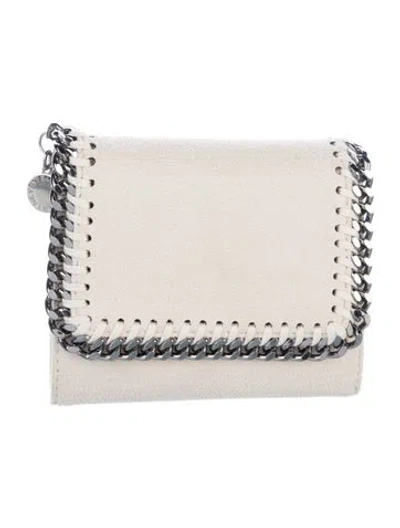 Pre-owned Stella Mccartney Suede Trifold Wallet In Neutrals