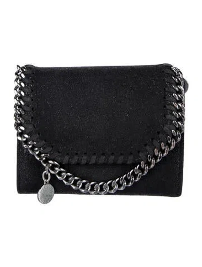 Pre-owned Stella Mccartney Suede Wallet In Black