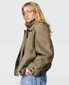 Stella Mccartney Suede-effect Double-layer Jacket In Brown