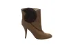Stella Mccartney Suedette Seashell Ankle Boots In Brown Suede In Brown