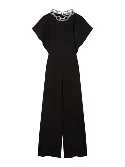 Stella Mccartney Chain Jumpsuit With Cat In Black