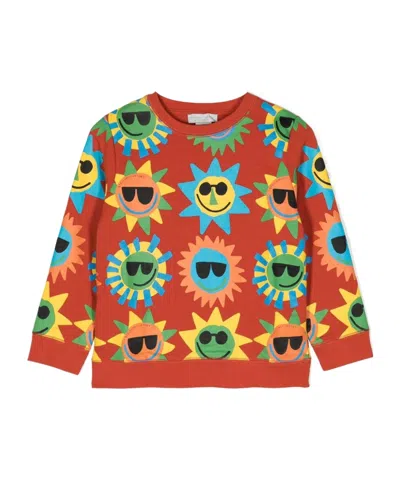 Stella Mccartney Kids' Sun-print Cotton Sweatshirt In Red