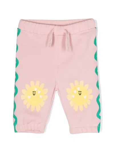 Stella Mccartney Babies' Sun-print Cotton Tracksuit Bottoms In Wisteria