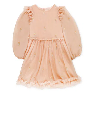 Stella Mccartney Babies' Sunflower Embroidery Dress In Pink