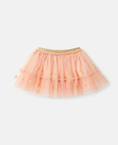 Stella Mccartney Kids' Sunflower Embroidery Tutu Skirt In Pink