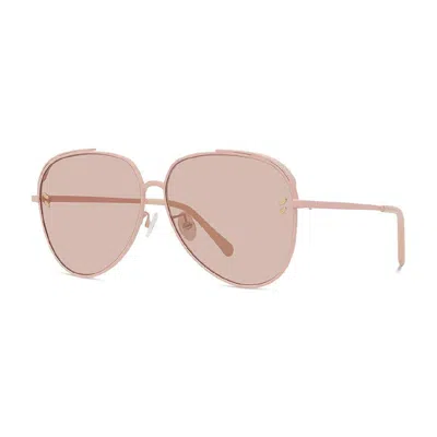 Stella Mccartney Sunglasses Aviator Full Rim, Light Pink Frame And Light Blush Lens Sc40004u72y