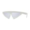 Stella Mccartney Sunglasses Geometric Full Rim, White Frame And Silver Mirror Lens Sc40045i25c In White