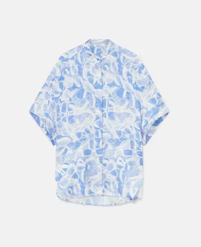 Stella Mccartney Sunglasses Print High Neck Top In Blue