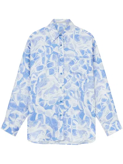 Stella Mccartney Sunglasses-print Shirt In Blue