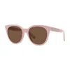 Stella Mccartney Sunglasses Round Full Rim, Shiny Pink Frame And Brown Lens Sc40037i72e In Pink