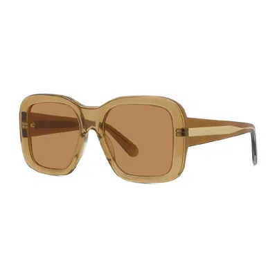 Stella Mccartney Sunglasses Square Full Rim, Transparent Brown Frame And Brown Lens Sc40066i57e