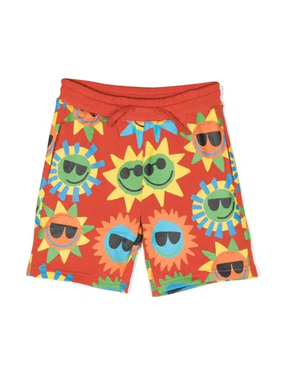 Stella Mccartney Kids' Sunshine-print Shorts In Red