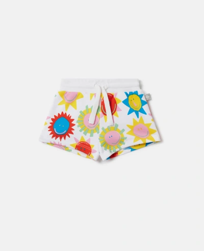 Stella Mccartney Kids' Sunshine Print Shorts In White Multicolour