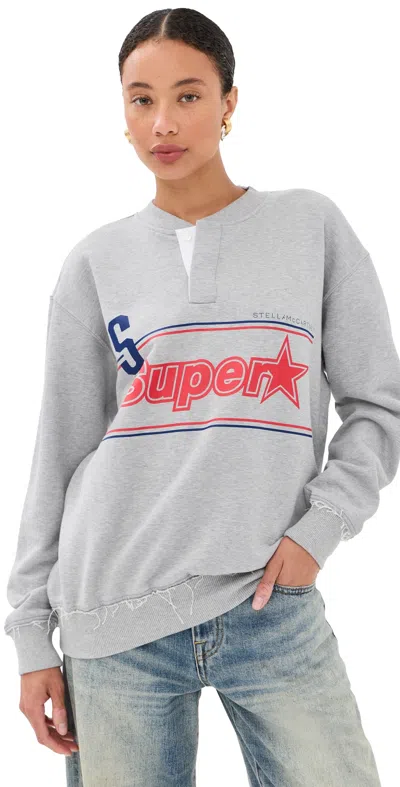 Stella Mccartney Superstar Logo-printed Cotton-jersey Sweatshirt In Gray