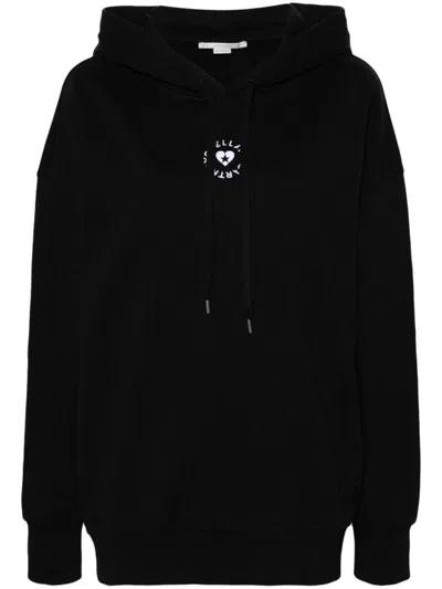 Stella Mccartney Sustainable Cotton Hoodie With Front Printed Logo In Black