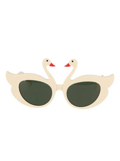 Stella Mccartney Kids' Swan-shaped Cat-eye Sunglasses In Neutral