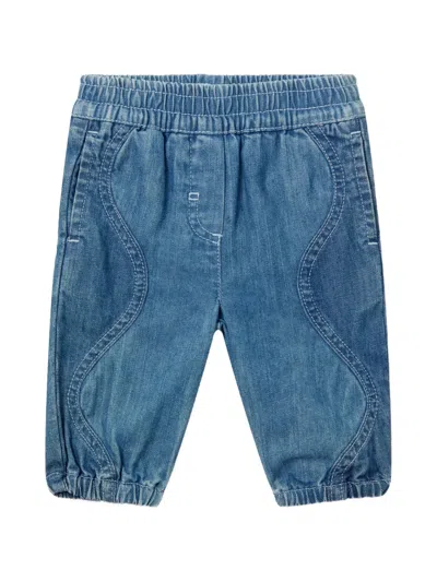 Stella Mccartney Babies' S-wave Denim Jeans In Blue