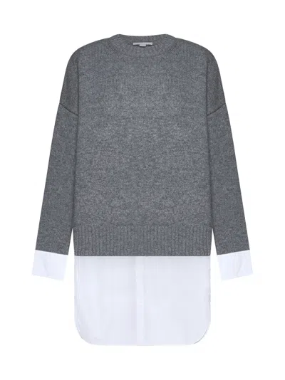Stella Mccartney Sweater In Grey Melange,white