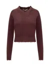 Stella Mccartney V-neck Distressed Jumper In Red