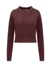Stella Mccartney V-neck Distressed Jumper In Red