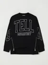 Stella Mccartney Sweatshirt With Logo Print And Side Zippers Kids In Black