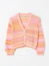 Stella Mccartney Rainbow Striped Knitted Cardigan In Pink