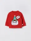 Stella Mccartney Red Sweatshirt For Babykids With Santa Claus In Red