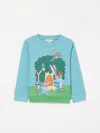 Stella Mccartney Intarsia Printed Cotton Sweater In Water