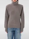 Stella Mccartney Sophisticated High-neck Pullover With Padded Shoulders In Beige