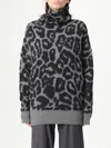 Stella Mccartney Leopard Print Turtleneck Wool Sweater In Multi