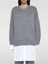 Stella Mccartney Merino And Poplin Sweater In Grey