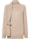 Stella Mccartney Sash-detail Cashmere-blend Jumper In Brown