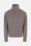 Stella Mccartney Sophisticated High-neck Pullover With Padded Shoulders In Gray