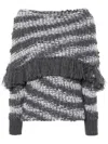 Stella Mccartney Fringed Tiger-pattern Jumper In Multicolour