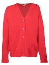Stella Mccartney Button-detailed V-neck Cardigan In Red