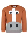Stella Mccartney Brown Sweatshirt For Boy With Horse Print In Brown