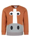 Stella Mccartney Brown Sweatshirt For Boy With Horse Print In Brown