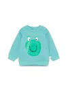 Stella Mccartney Light Blue Sweatshirt For Baby Boy With Frog In Multicolour