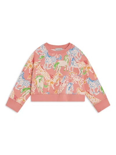 Stella Mccartney Horse-print Sweatshirt In Pink & Purple