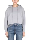 Stella Mccartney Sweatshirt With Logo Embroidery In Gray