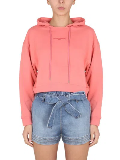 Stella Mccartney Sweatshirt With Logo Embroidery In Pink
