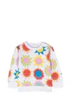 Stella Mccartney White Sweatshirt For Baby Gitl With Sun In White