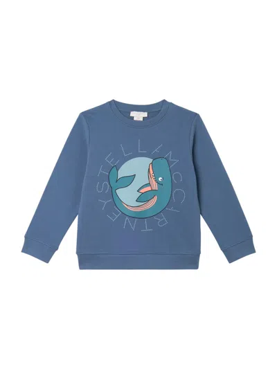 Stella Mccartney Kids'  Sweatshirt With "whale" Logo In Blue