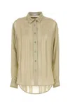 Stella Mccartney Silk Shirt With Collared Neck And Curved Hem