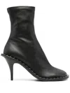 Stella Mccartney Sculpted Heel Ankle Boots With Rivet Detailing In Black
