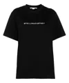 Stella Mccartney T-shirt With Logo Print And Crew Neckline In Black